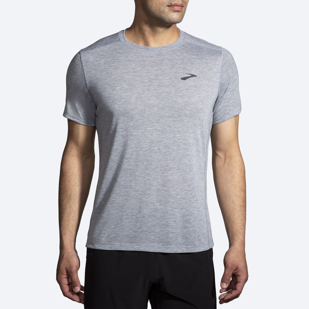 Brooks Distance Short Sleeve 2.0 μπλουζακια ανδρικα γκρι | GR248013