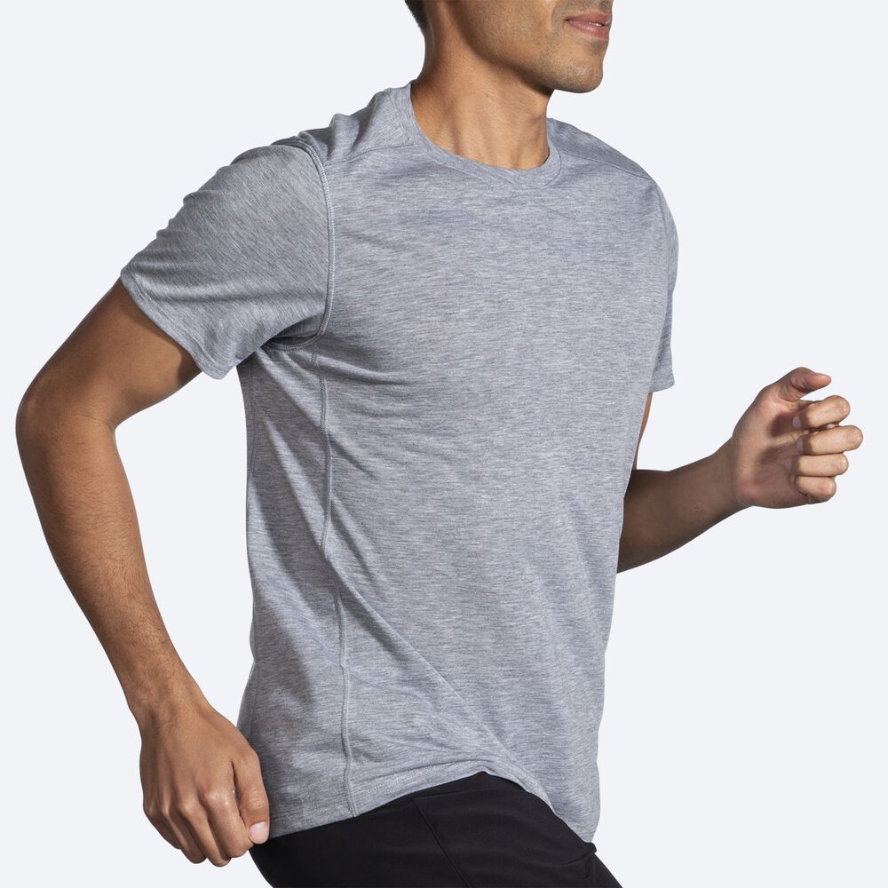 Brooks Distance Short Sleeve 2.0 μπλουζακια ανδρικα γκρι | GR248013