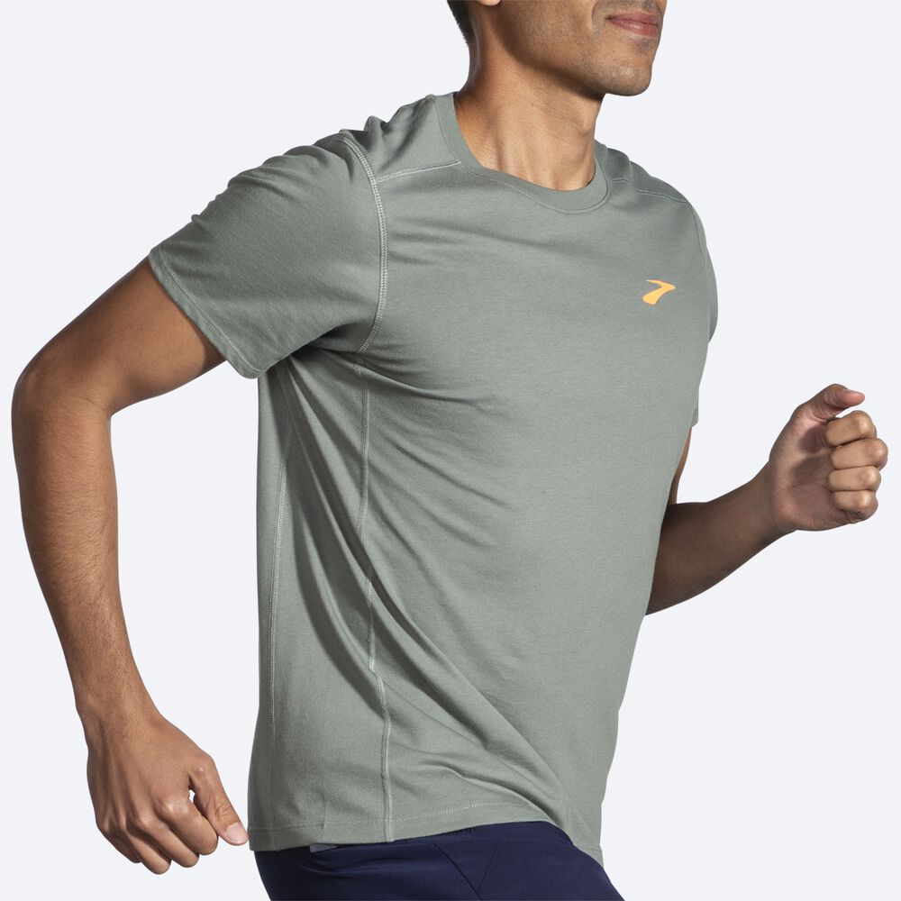 Brooks Distance Short Sleeve 2.0 μπλουζακια ανδρικα πρασινο | GR561970