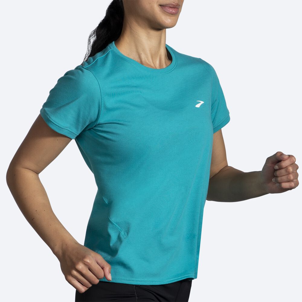 Brooks Distance Short Sleeve 2.0 μπλουζακια γυναικεια πρασινο | GR609834