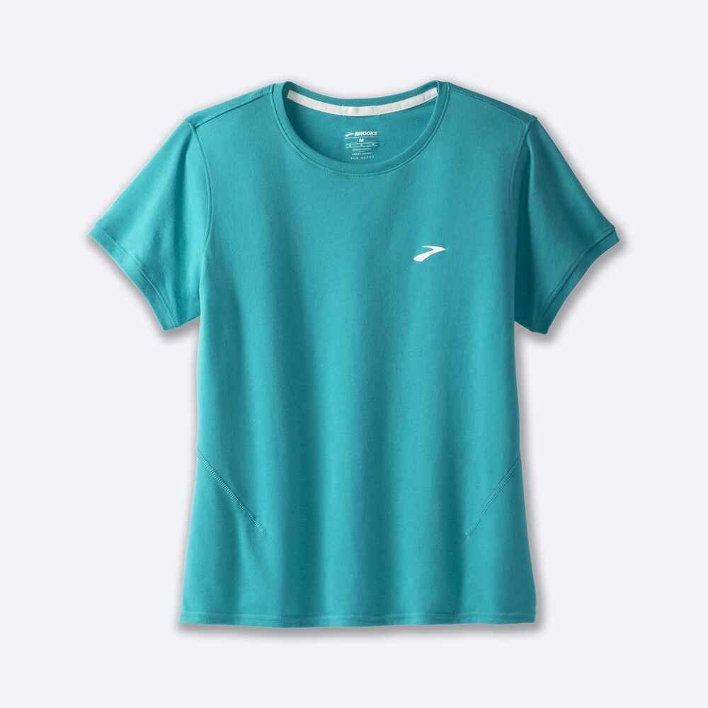 Brooks Distance Short Sleeve 2.0 μπλουζακια γυναικεια πρασινο | GR609834