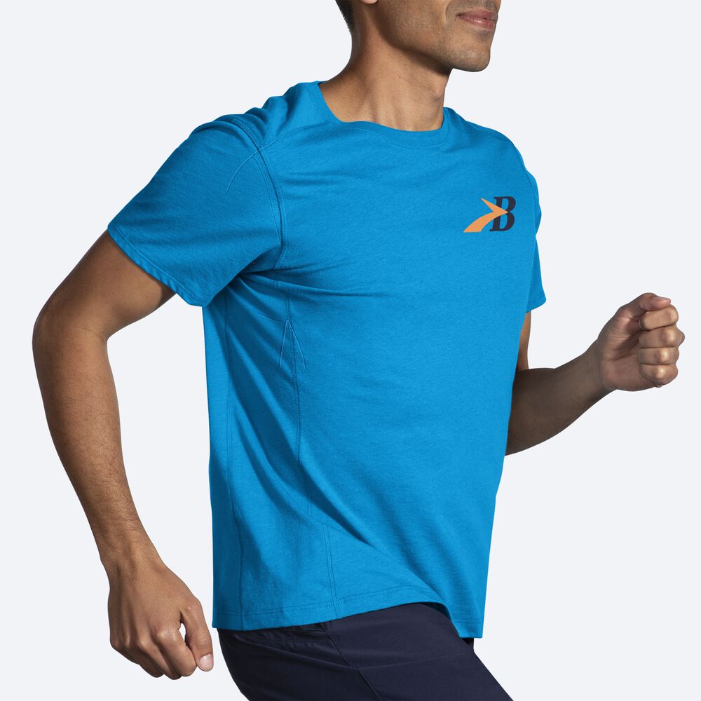 Brooks Distance Short Sleeve 2.0 μπλουζακια ανδρικα μπλε | GR630782