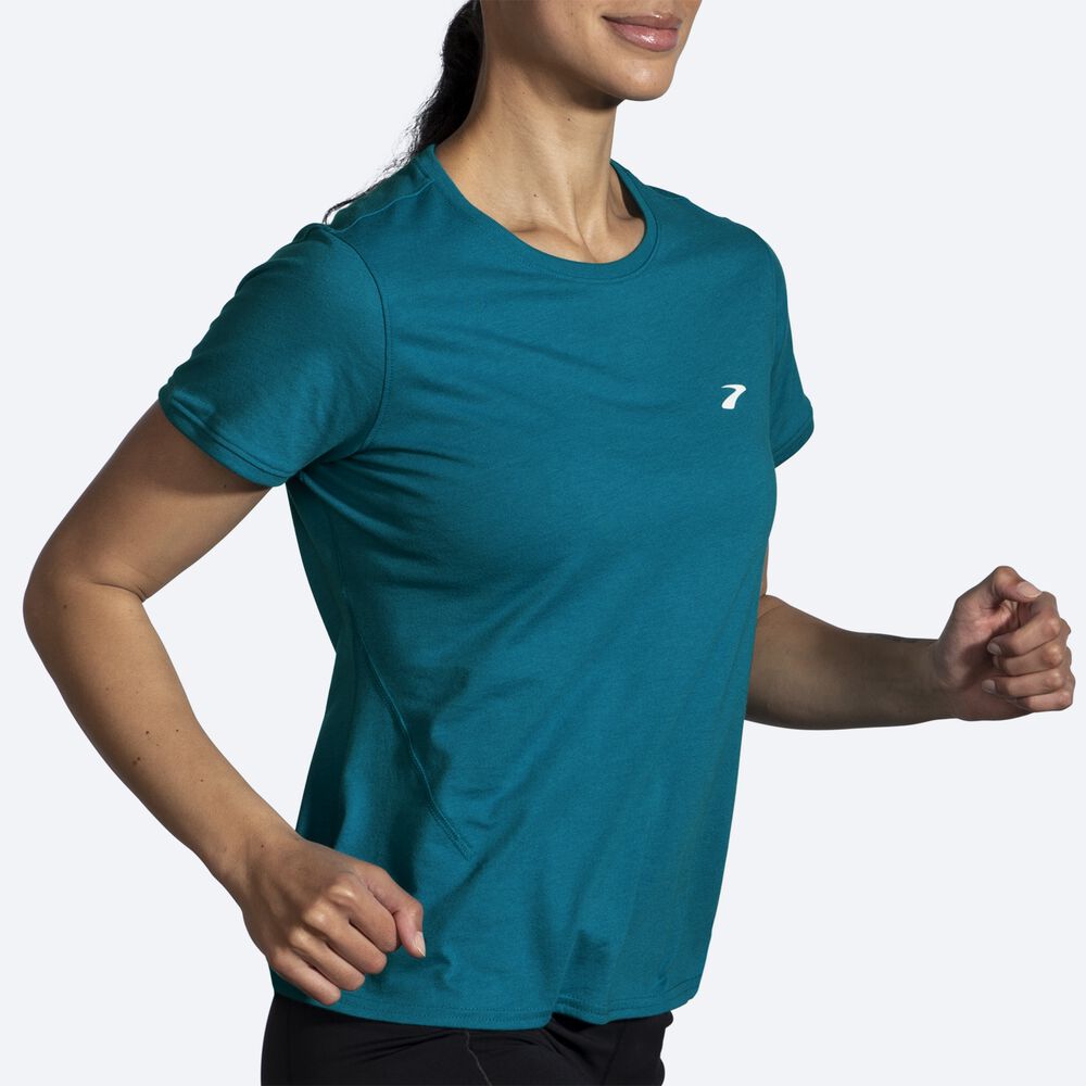 Brooks Distance Short Sleeve 2.0 μπλουζακια γυναικεια μπλε | GR809264