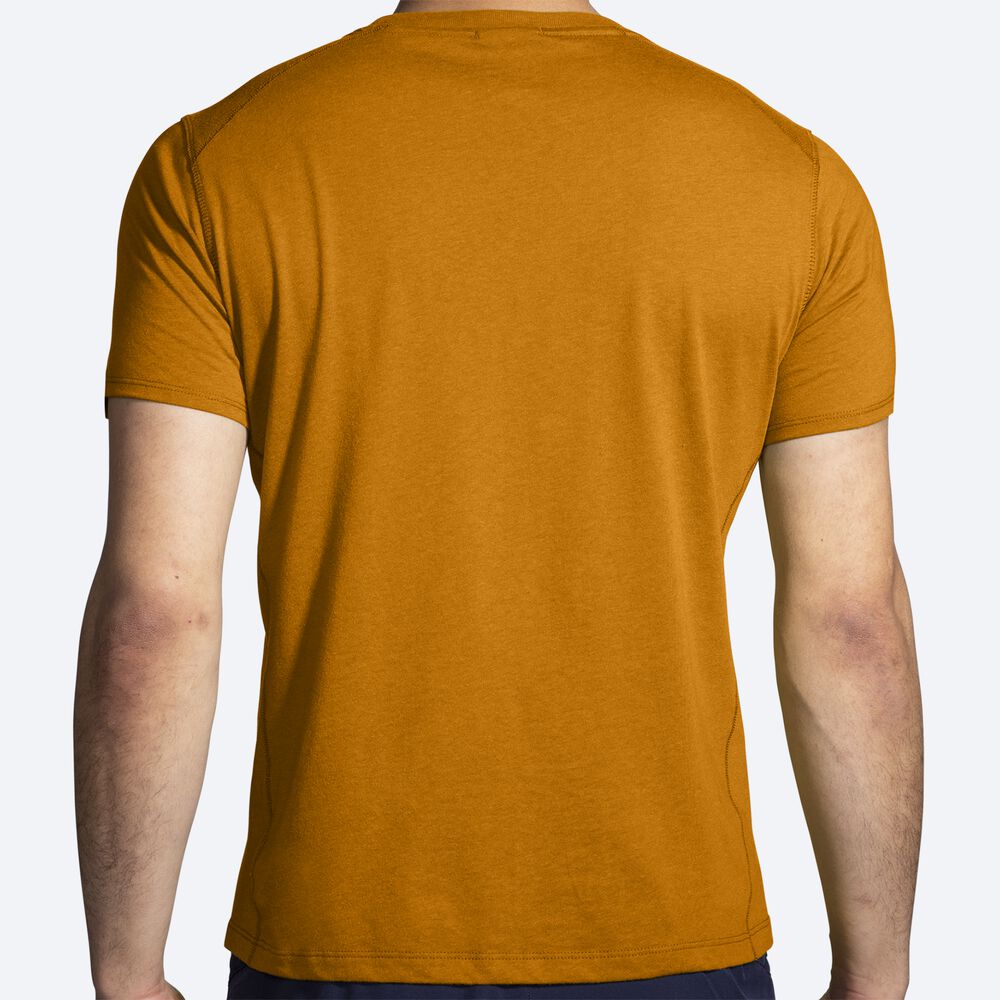 Brooks Distance Short Sleeve 2.0 μπλουζακια ανδρικα κίτρινα | GR956143