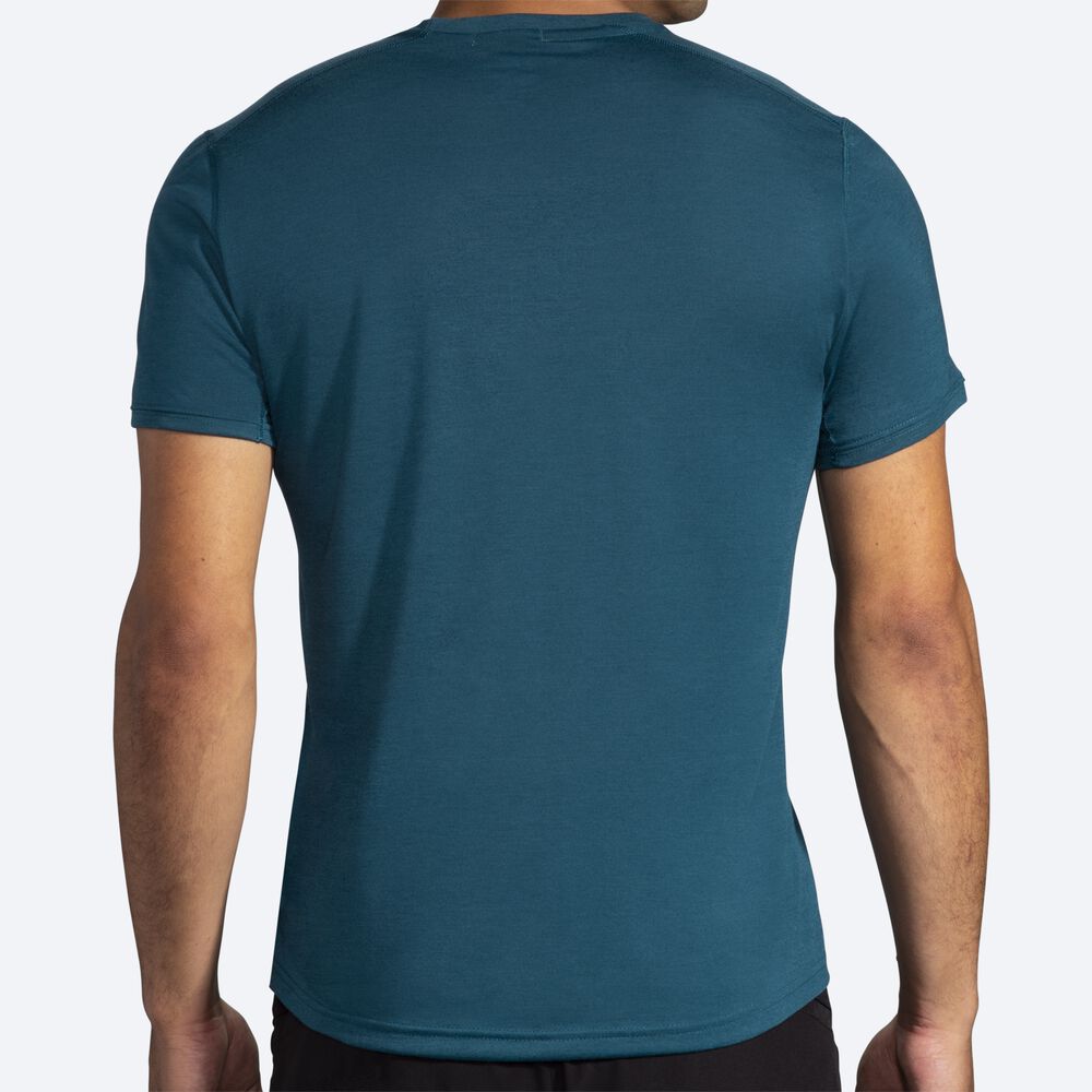 Brooks Distance Short Sleeve μπλουζακια ανδρικα βαθυ πρασινο | GR045317