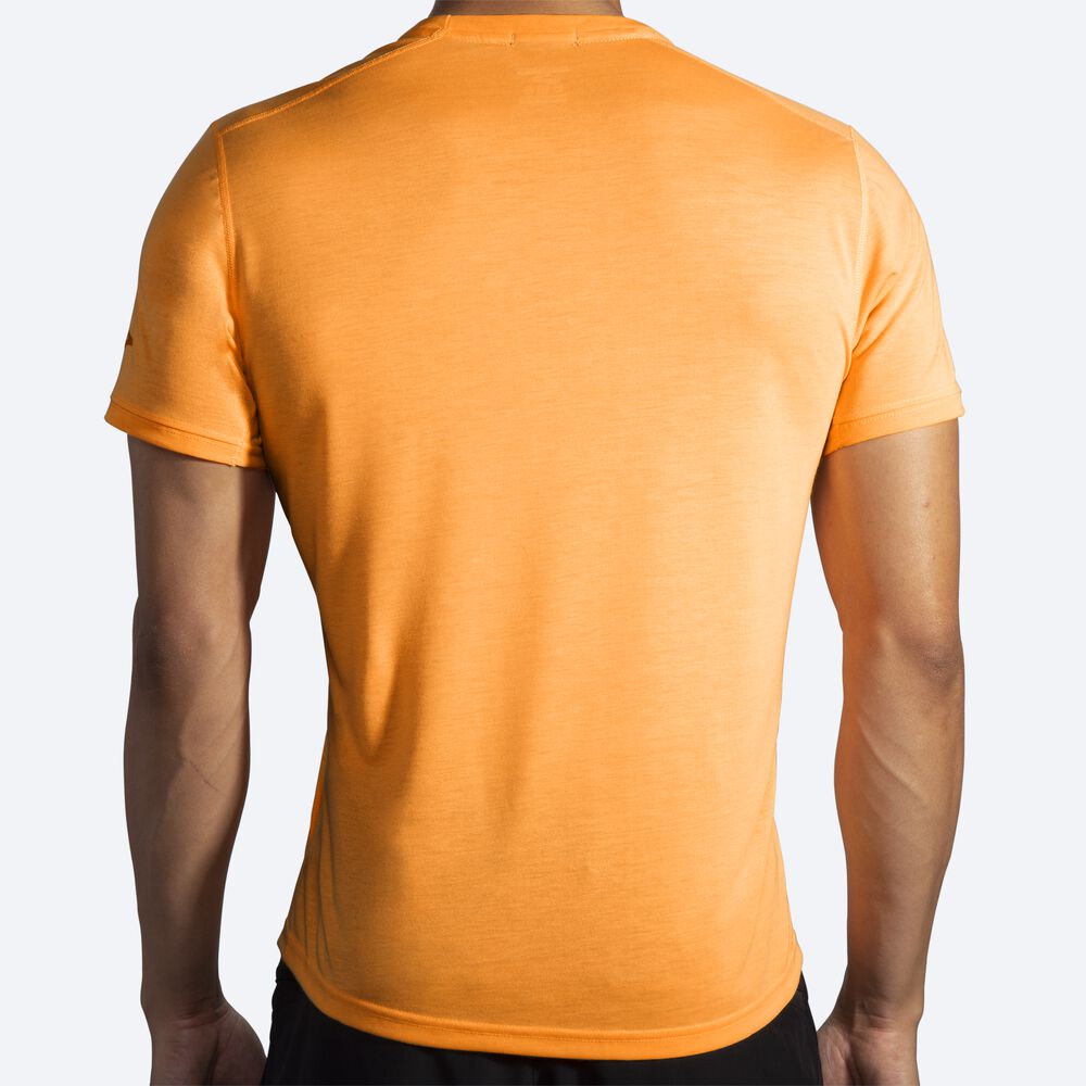 Brooks Distance Short Sleeve μπλουζακια ανδρικα πορτοκαλι | GR203598