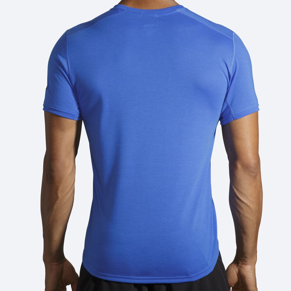 Brooks Distance Short Sleeve μπλουζακια ανδρικα μπλε | GR354291