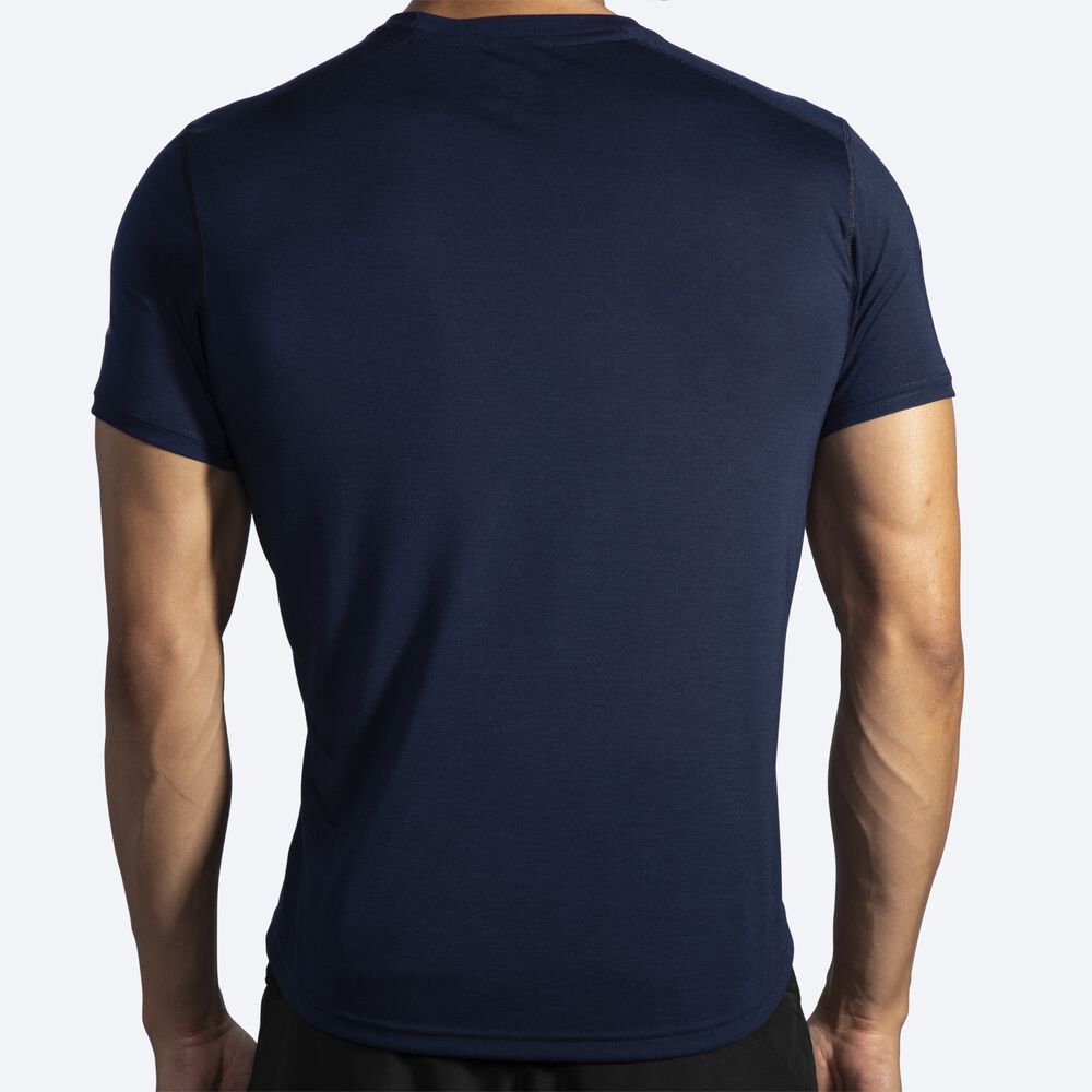 Brooks Distance Short Sleeve μπλουζακια ανδρικα σκουρο μπλε | GR607829