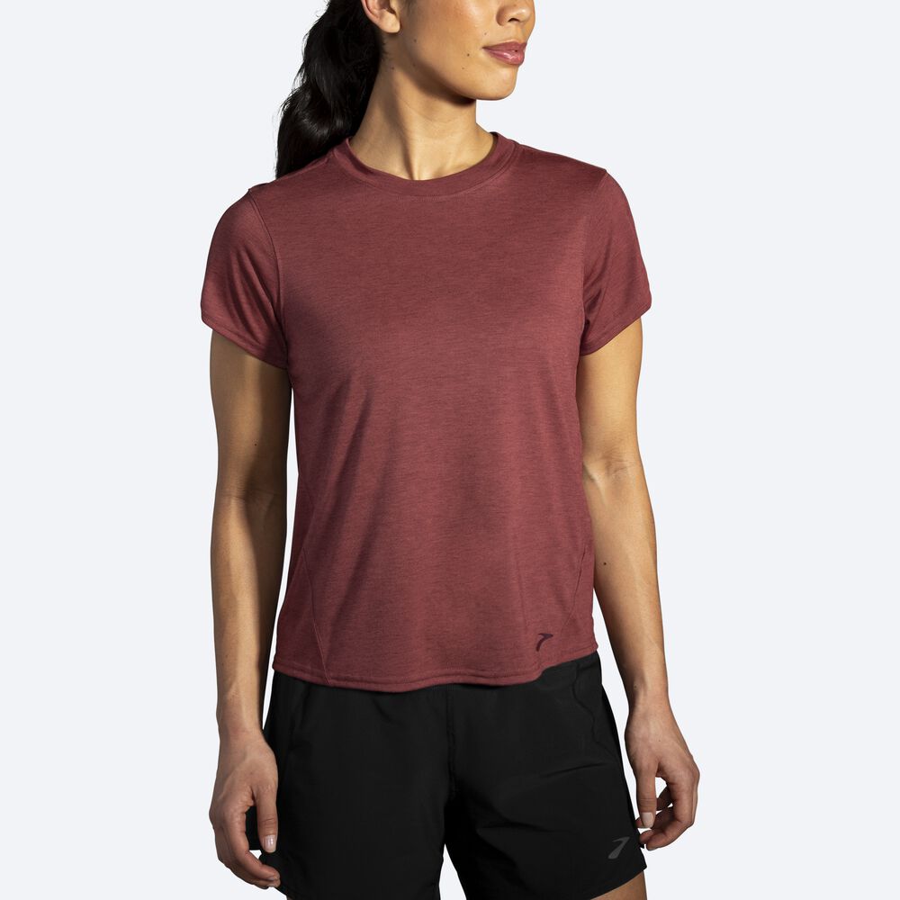 Brooks Distance Short Sleeve μπλουζακια γυναικεια σοκολάτα | GR769034