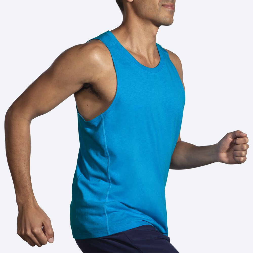 Brooks Distance Tank 2.0 αμανικα μπλουζακια ανδρικα μπλε | GR480579