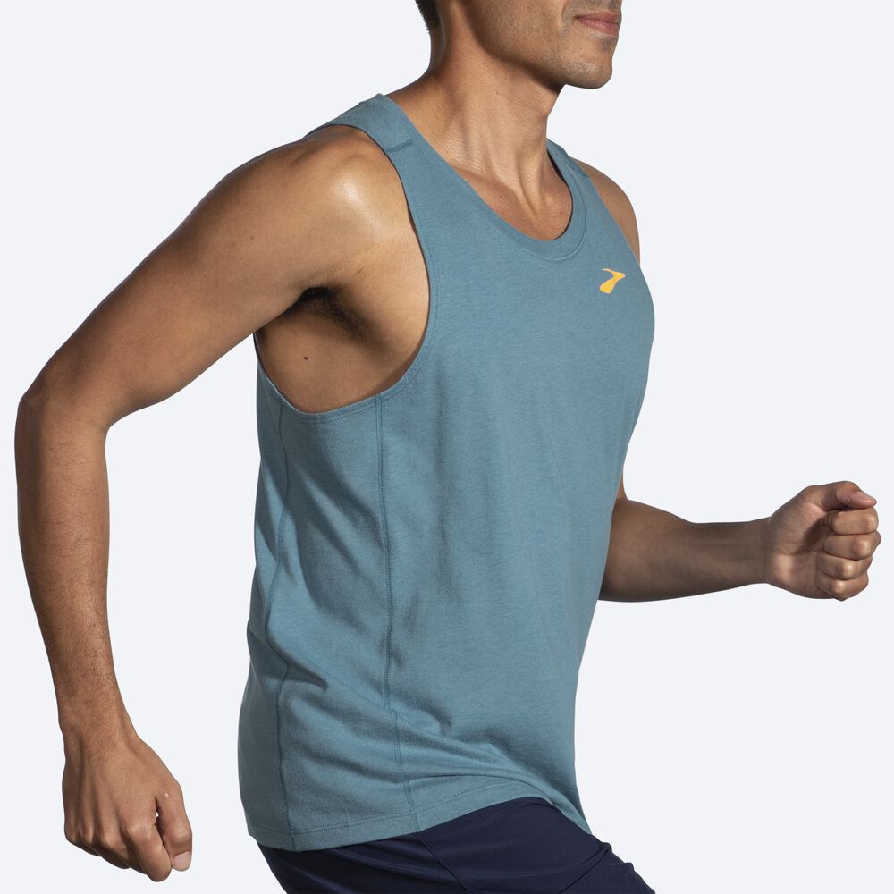 Brooks Distance Tank 2.0 αμανικα μπλουζακια ανδρικα μπλε | GR842760