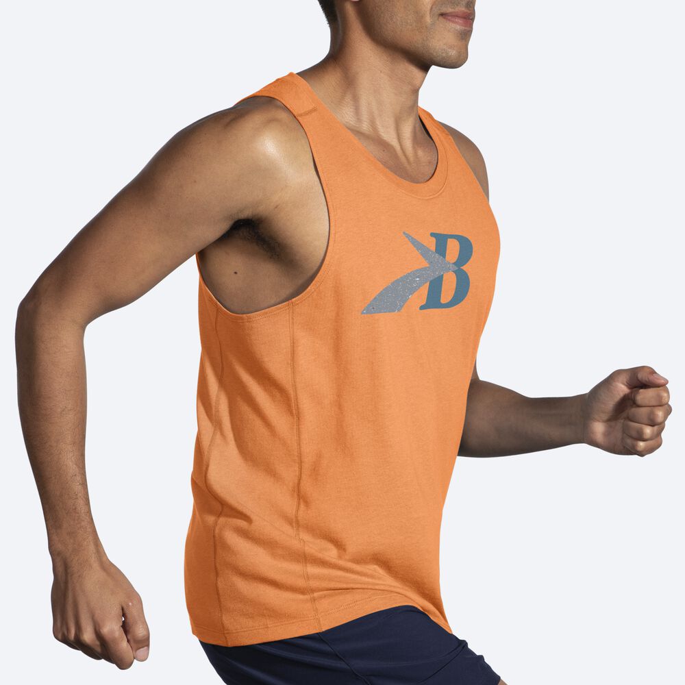 Brooks Distance Tank 2.0 αμανικα μπλουζακια ανδρικα πορτοκαλι | GR954782