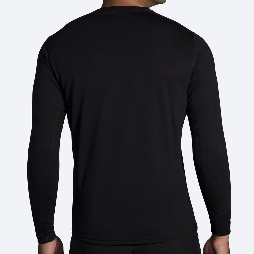 Brooks Distance σταμπεσ Long Sleeve μπλουζακια ανδρικα μαυρα/ριγε | GR248671