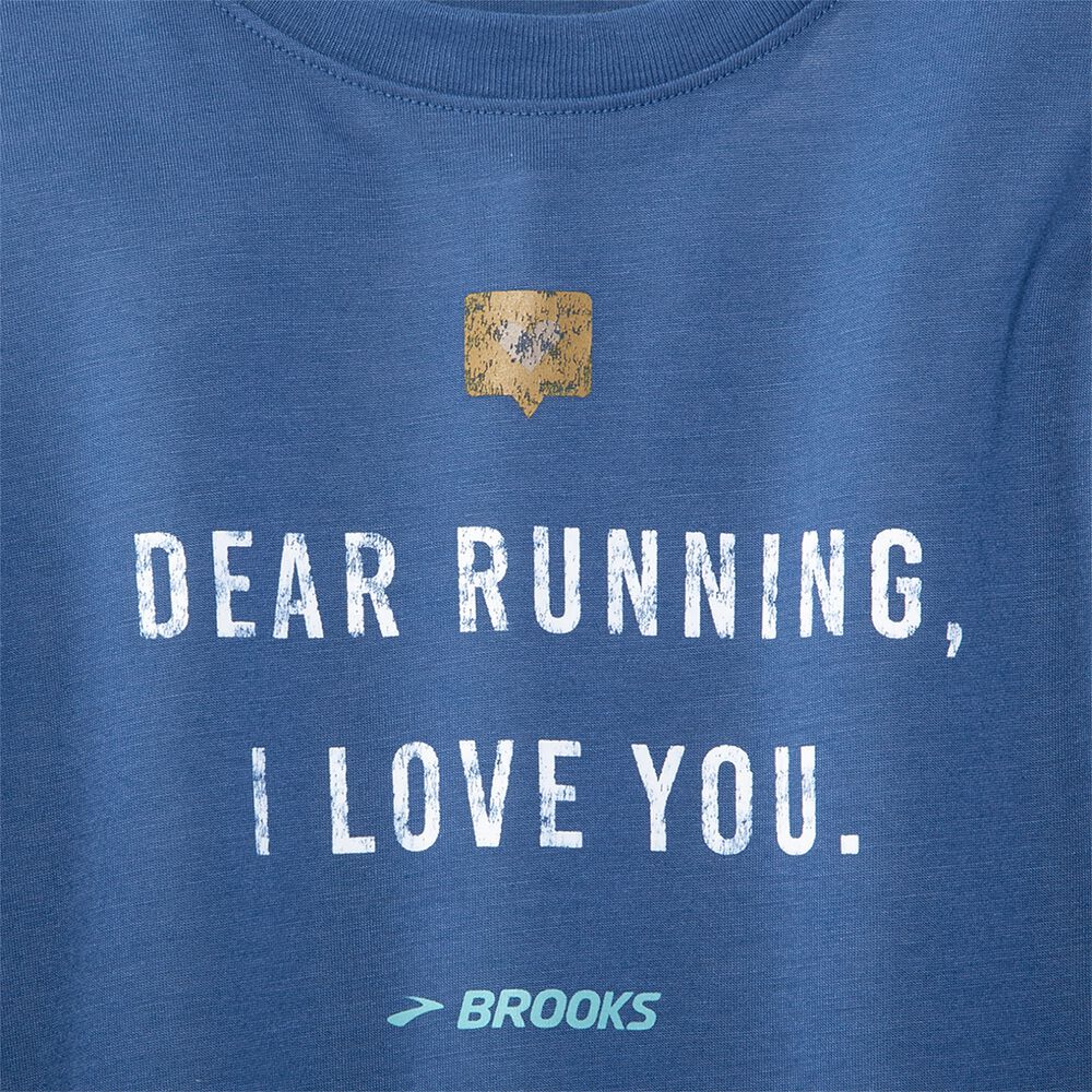 Brooks Distance σταμπεσ Long Sleeve μπλουζακια γυναικεια μπλε γκρι | GR310962