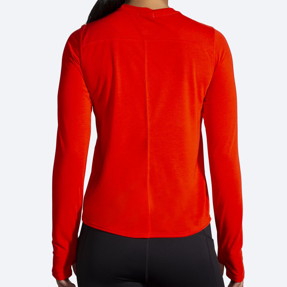 Brooks Distance σταμπεσ Long Sleeve μπλουζακια γυναικεια κοκκινα | GR580917