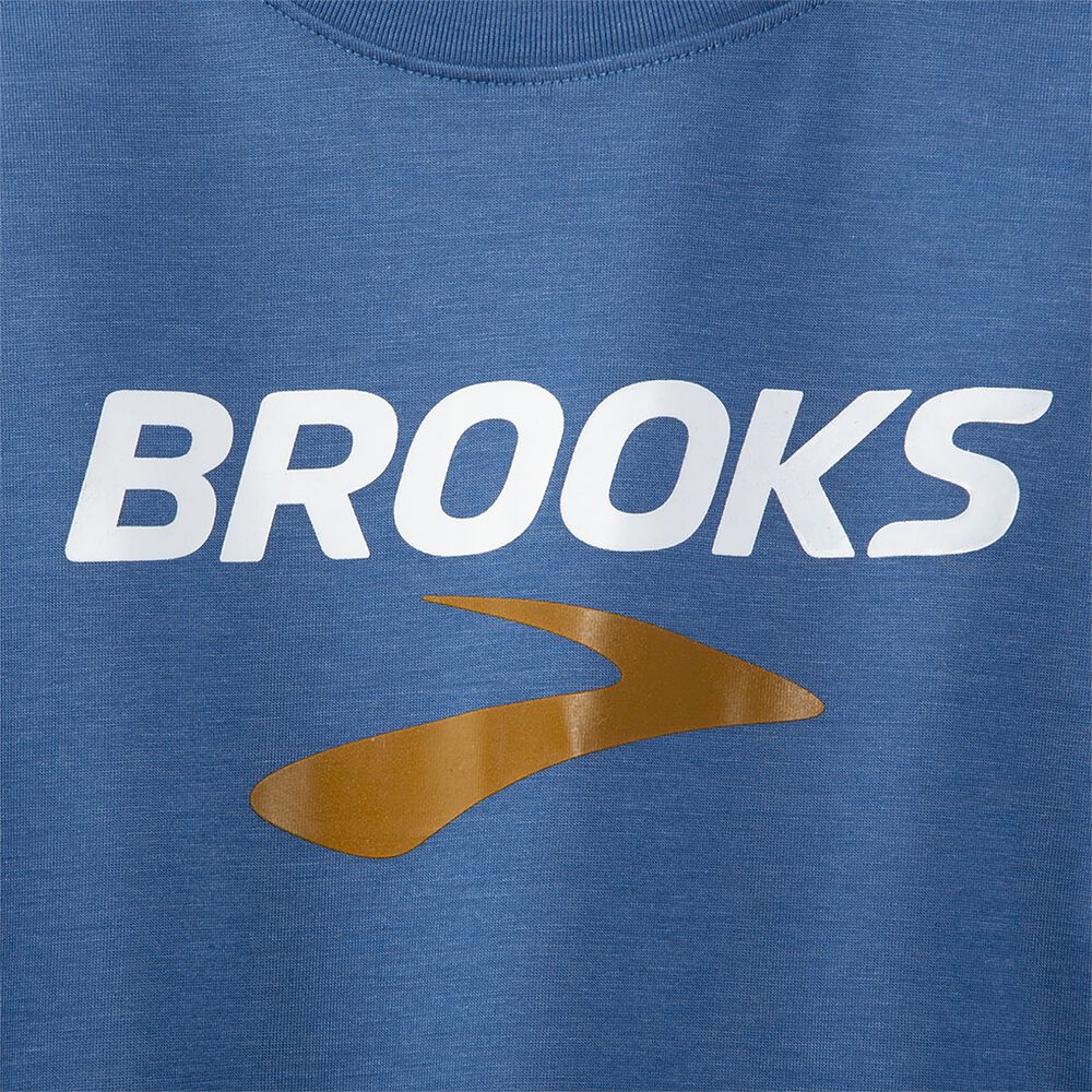 Brooks Distance σταμπεσ Long Sleeve μπλουζακια γυναικεια μπλε γκρι | GR731894