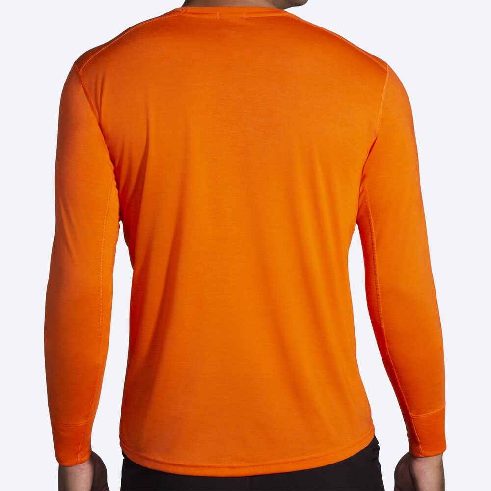 Brooks Distance σταμπεσ Long Sleeve μπλουζακια ανδρικα πορτοκαλι | GR830572