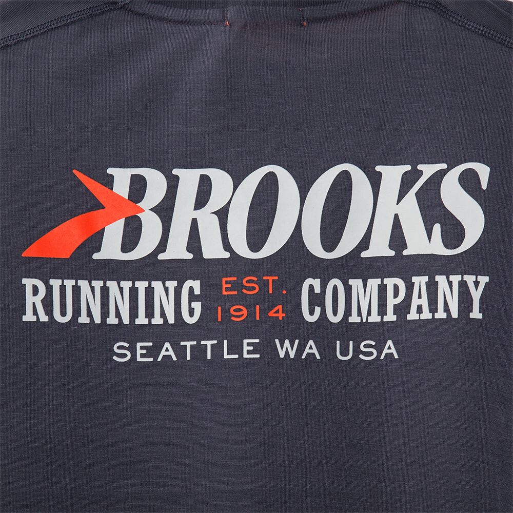 Brooks Distance σταμπεσ Long Sleeve μπλουζακια ανδρικα σκουρο μπλε | GR843021