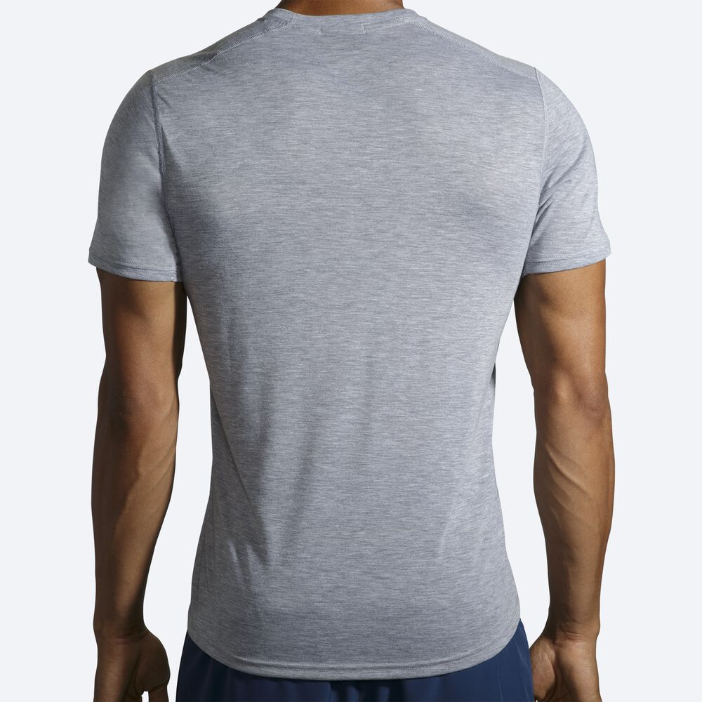 Brooks Distance σταμπεσ Short Sleeve μπλουζακια ανδρικα γκρι | GR354078