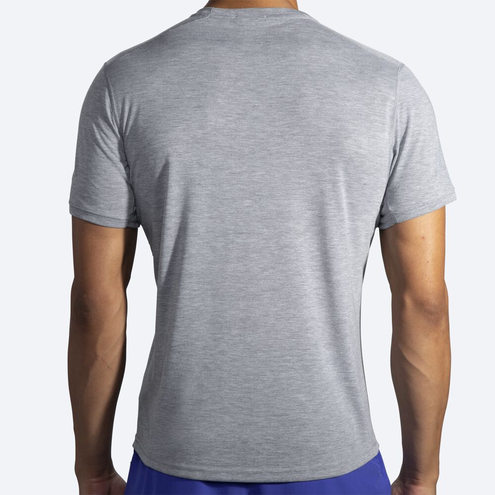 Brooks Distance σταμπεσ Short Sleeve μπλουζακια ανδρικα γκρι/ριγε | GR358604