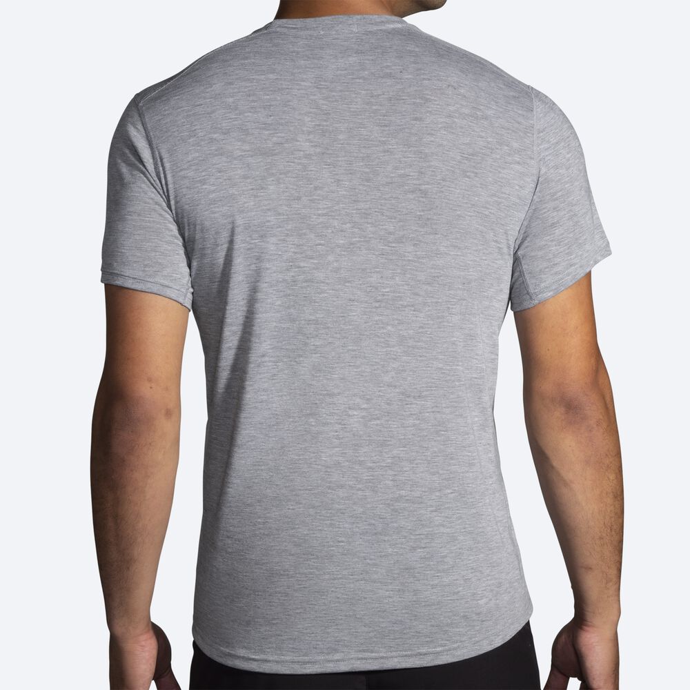 Brooks Distance σταμπεσ Short Sleeve μπλουζακια ανδρικα γκρι | GR408692