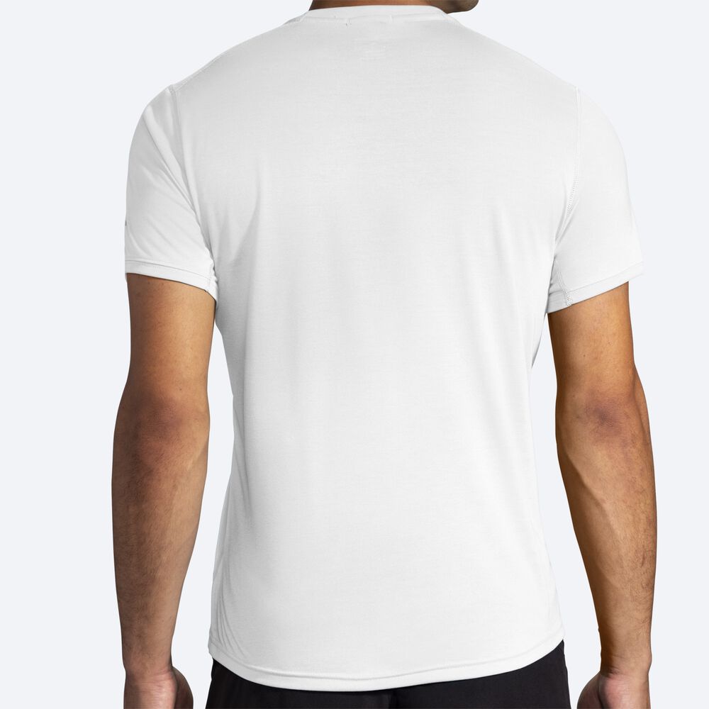 Brooks Distance σταμπεσ Short Sleeve μπλουζακια ανδρικα ασπρα | GR629801