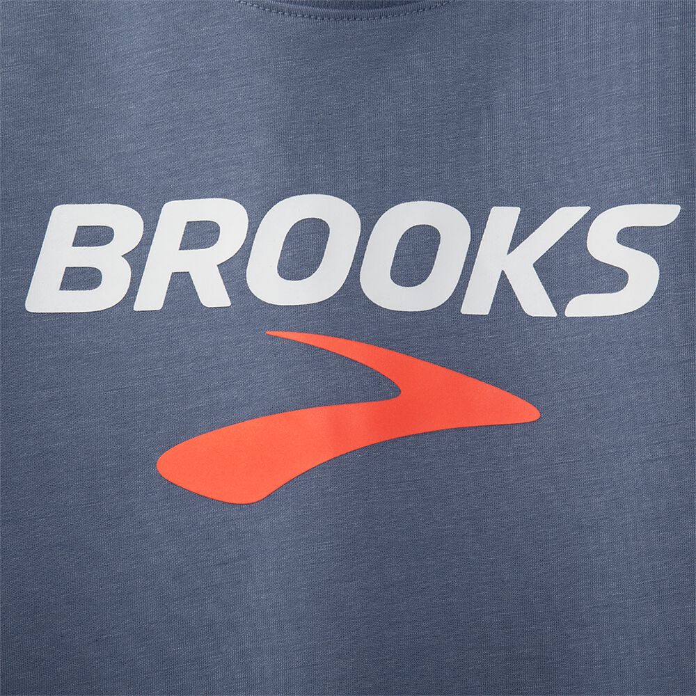 Brooks Distance σταμπεσ Short Sleeve μπλουζακια ανδρικα γκρι | GR692703