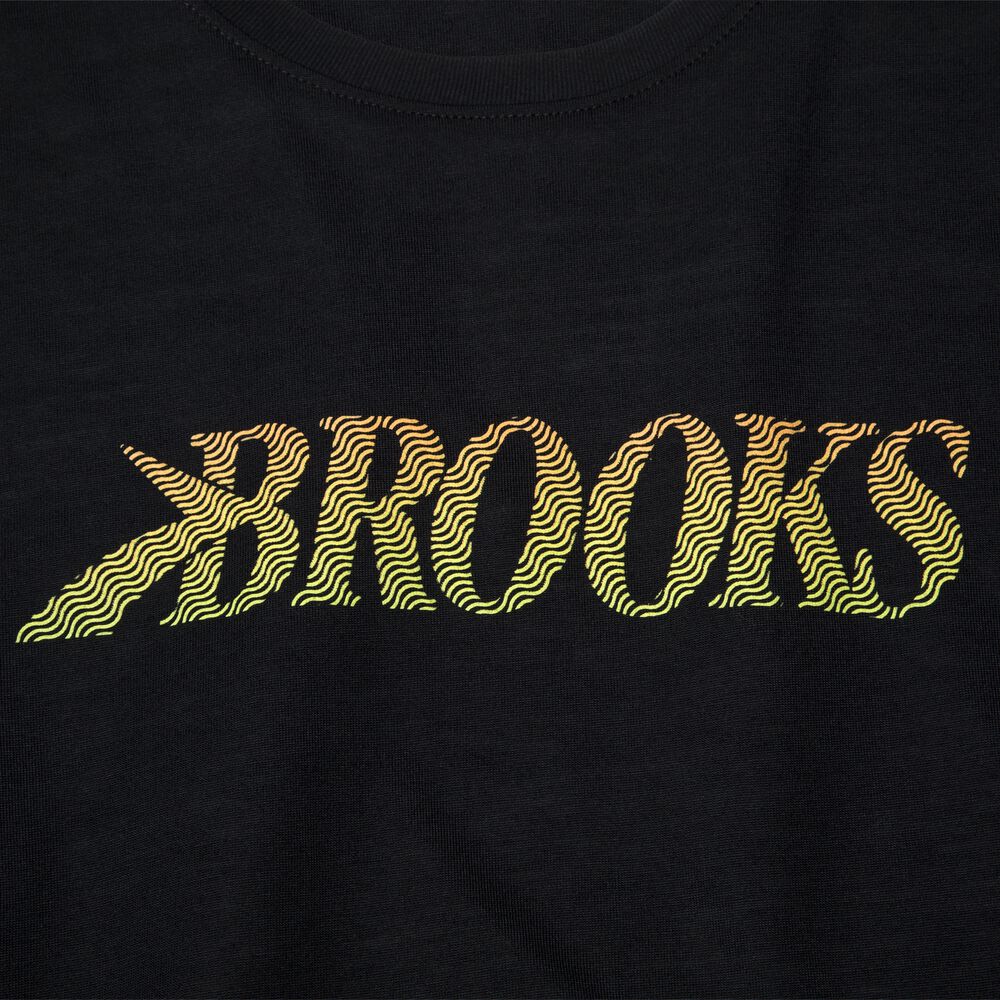 Brooks Distance σταμπεσ Short Sleeve μπλουζακια ανδρικα μαυρα | GR821053