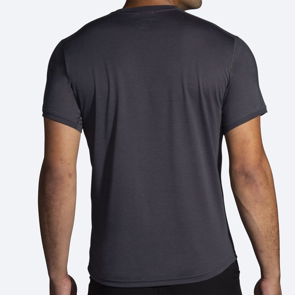 Brooks Distance σταμπεσ Short Sleeve μπλουζακια ανδρικα γκρι | GR861945