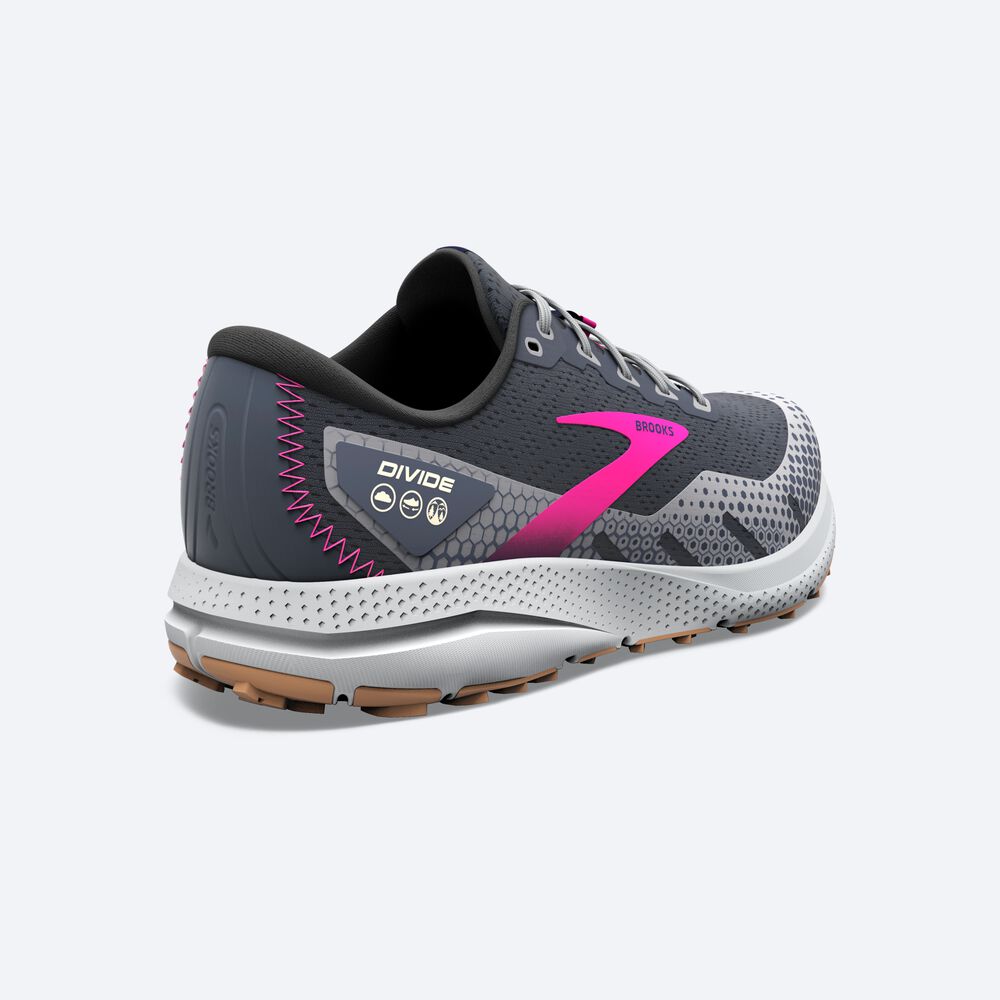 Brooks Divide 3 παπουτσια trail running γυναικεια γκρι/ροζ | GR025397