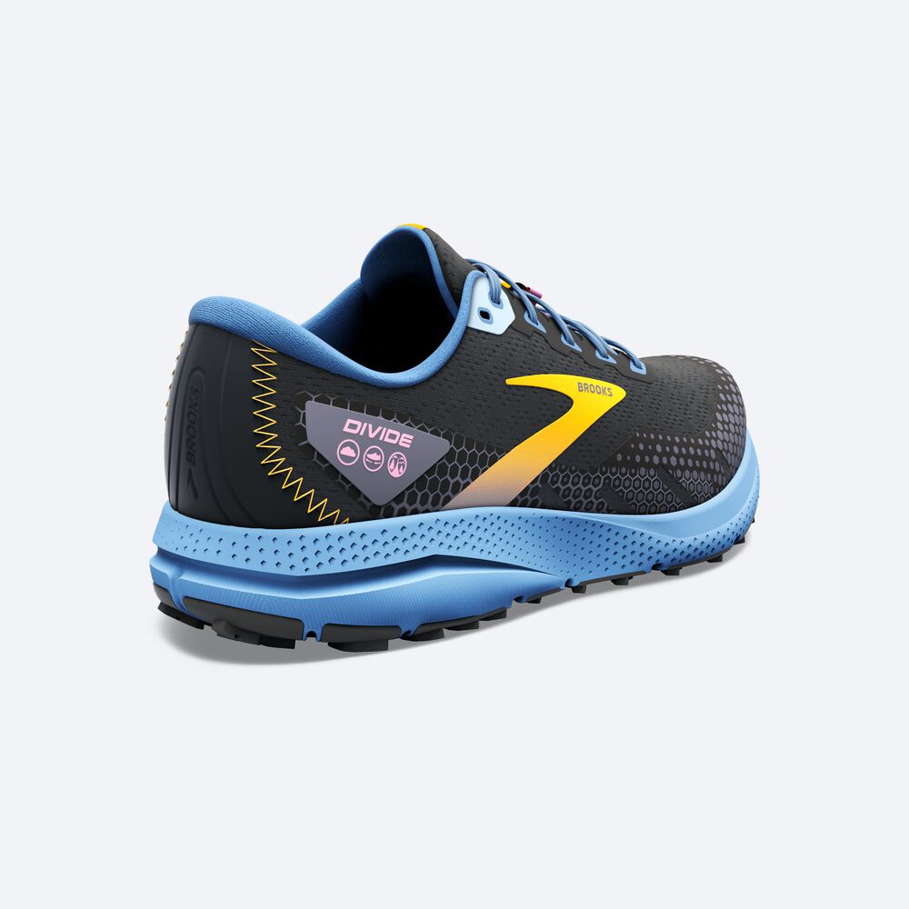 Brooks Divide 3 παπουτσια trail running γυναικεια μαυρα/μπλε/κίτρινα | GR493805