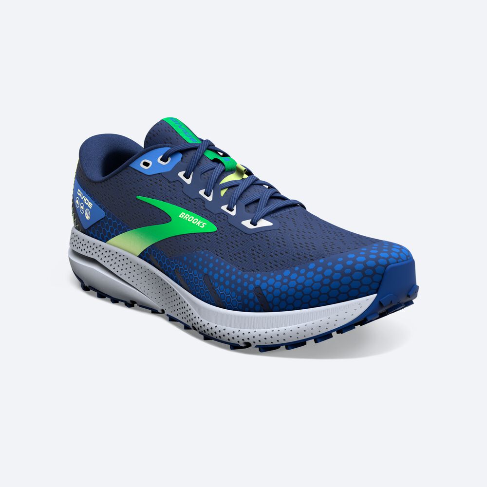 Brooks Divide 3 παπουτσια trail running ανδρικα μπλε/πρασινο/γκρι | GR789064