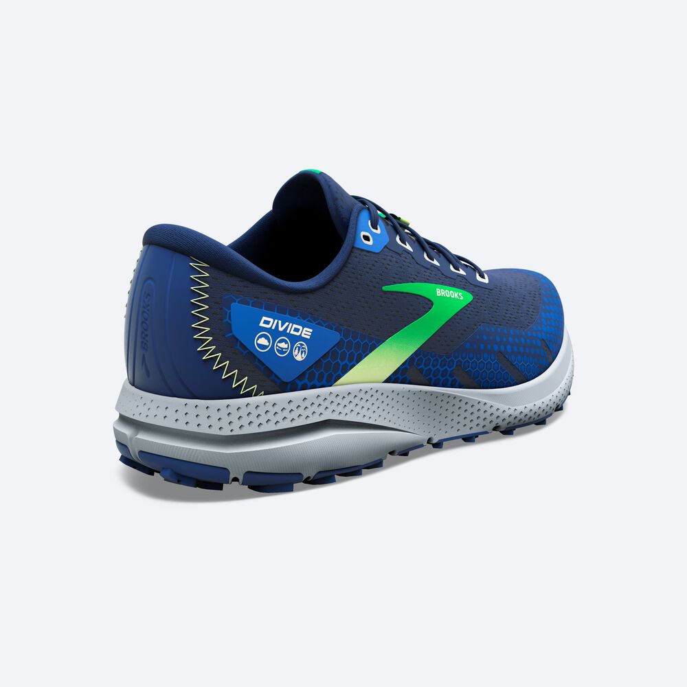 Brooks Divide 3 παπουτσια trail running ανδρικα μπλε/πρασινο/γκρι | GR789064