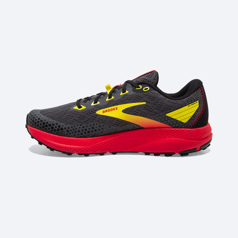 Brooks Divide 3 παπουτσια trail running ανδρικα μαυρα/κοκκινα/κίτρινα | GR813647