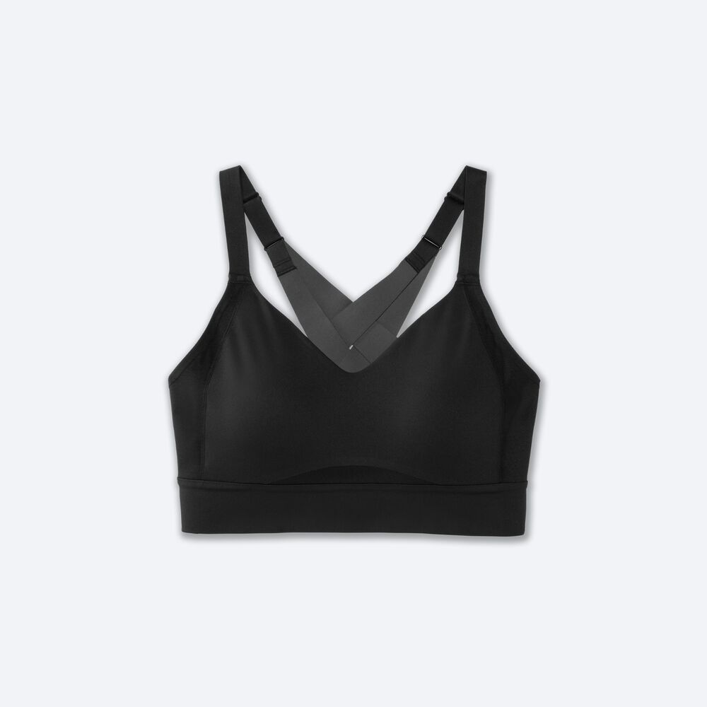 Brooks Drive Interlace Run Bra αθλητικα σουτιεν γυναικεια μαυρα | GR029164