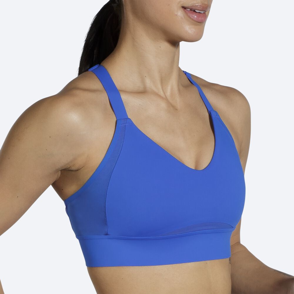 Brooks Drive Interlace Run Bra αθλητικα σουτιεν γυναικεια μπλε | GR084196