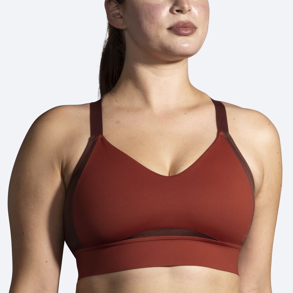 Brooks Drive Interlace Run Bra αθλητικα σουτιεν γυναικεια χαλκός | GR523479