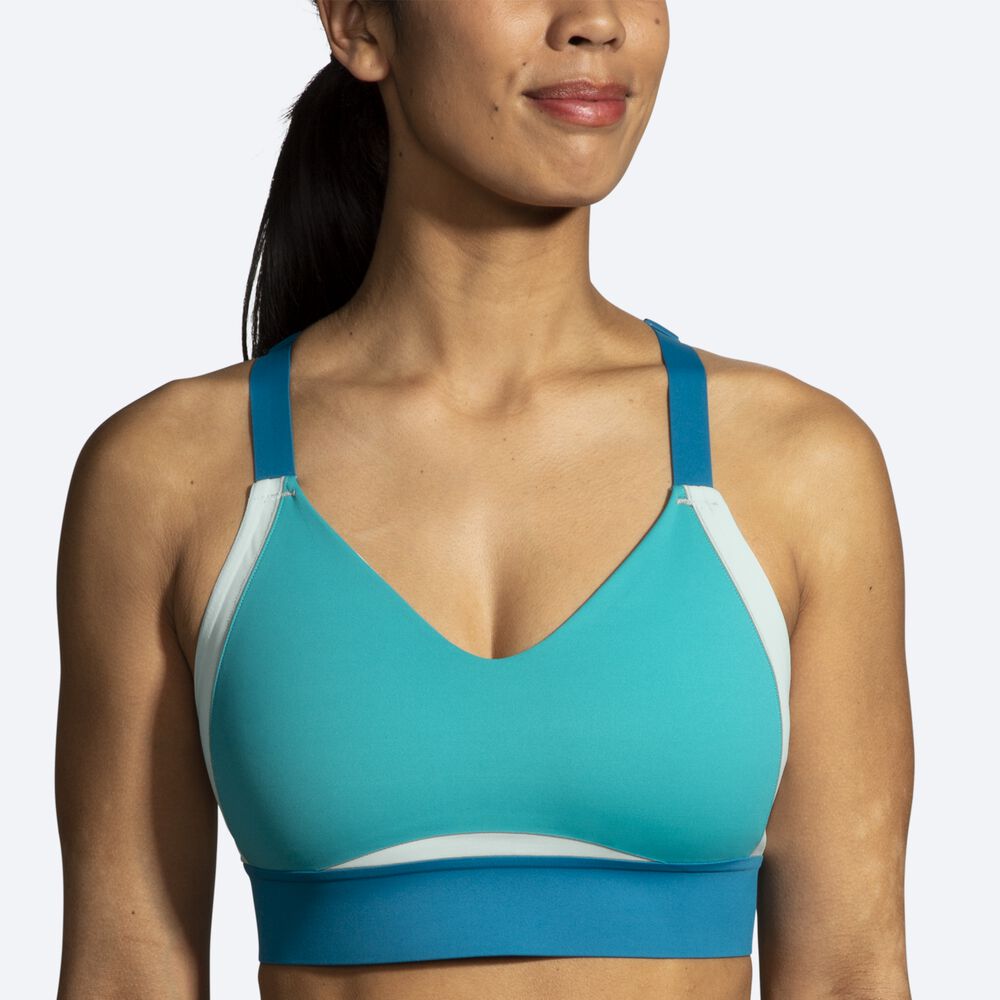 Brooks Drive Interlace Run Bra αθλητικα σουτιεν γυναικεια πρασινο/ανοιχτο μεντα | GR631847