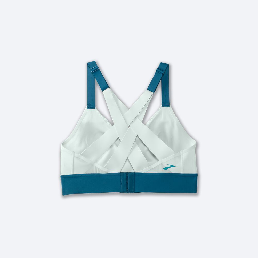 Brooks Drive Interlace Run Bra αθλητικα σουτιεν γυναικεια πρασινο/ανοιχτο μεντα | GR631847