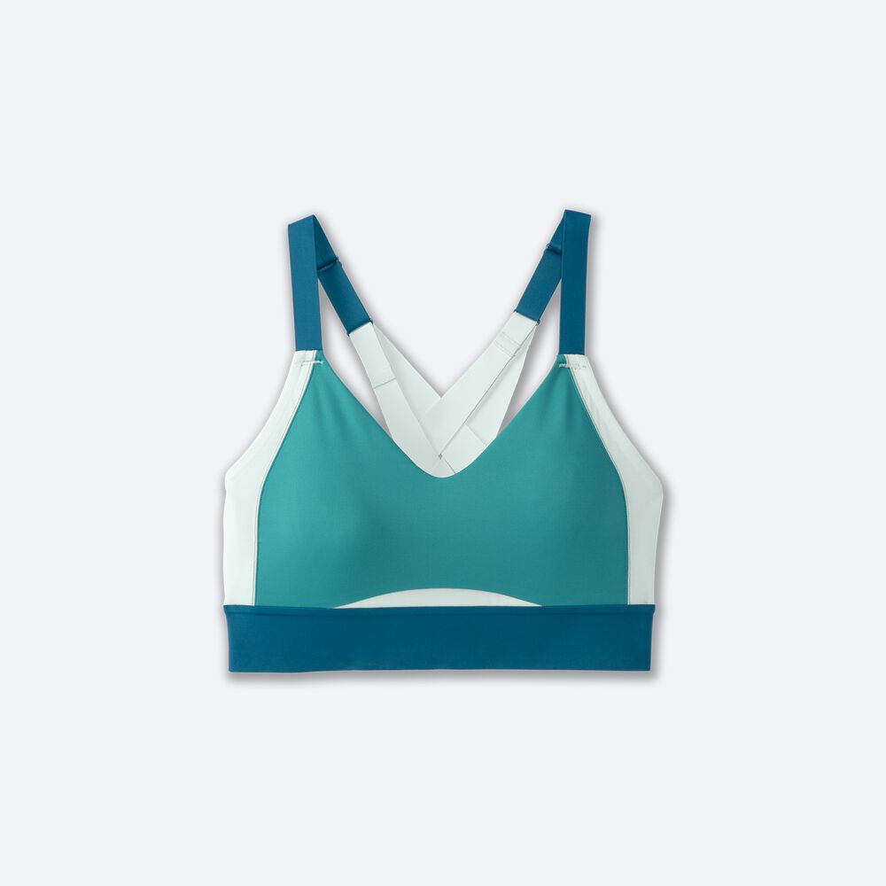 Brooks Drive Interlace Run Bra αθλητικα σουτιεν γυναικεια πρασινο/ανοιχτο μεντα | GR631847