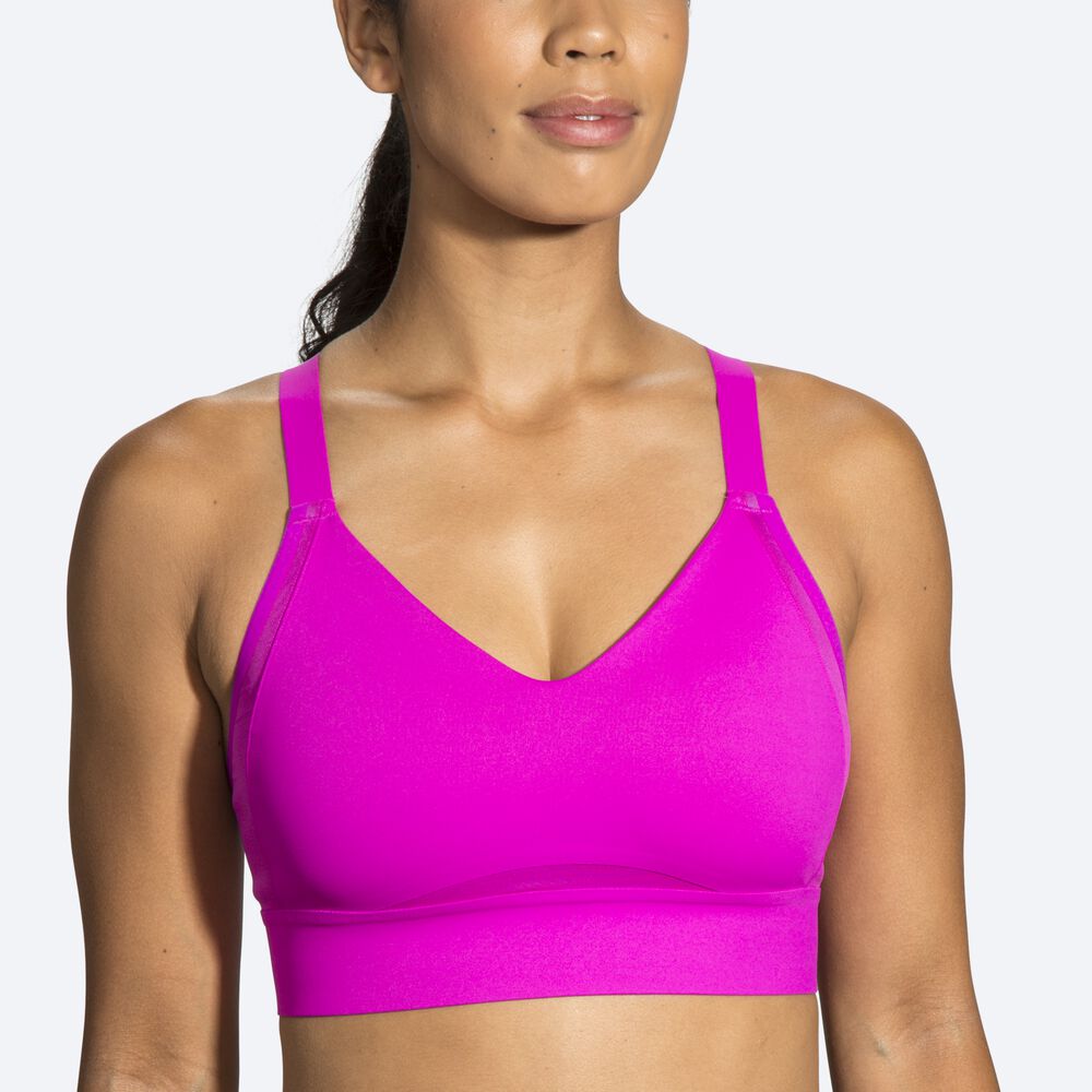 Brooks Drive Interlace Run Bra αθλητικα σουτιεν γυναικεια ροζ/μωβ | GR670483