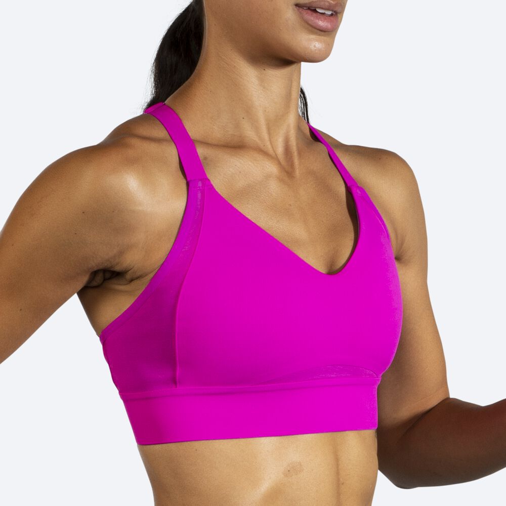 Brooks Drive Interlace Run Bra αθλητικα σουτιεν γυναικεια ροζ/μωβ | GR670483