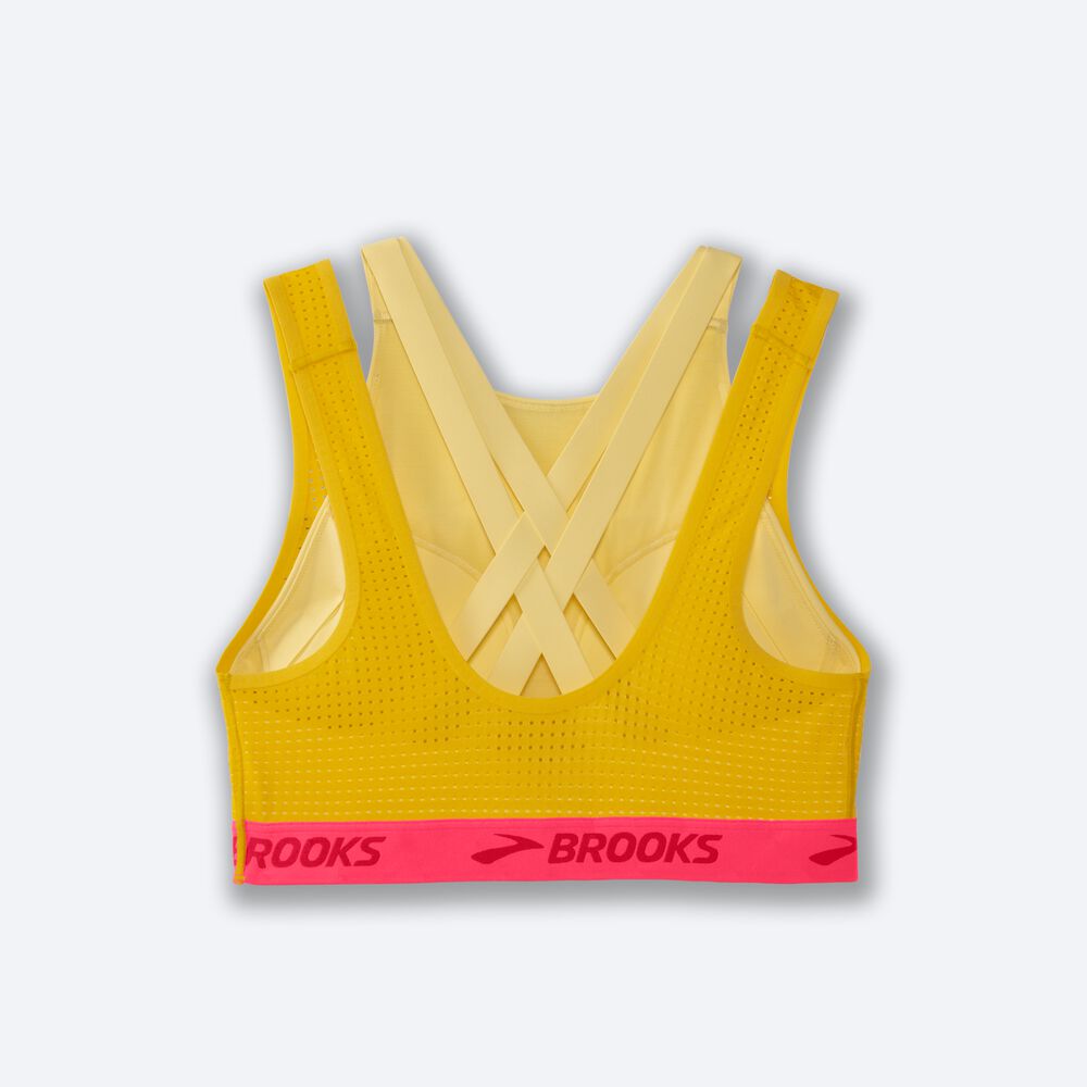 Brooks Drive Mesh Run Bra αθλητικα σουτιεν γυναικεια καφε/πορτοκαλι | GR216059