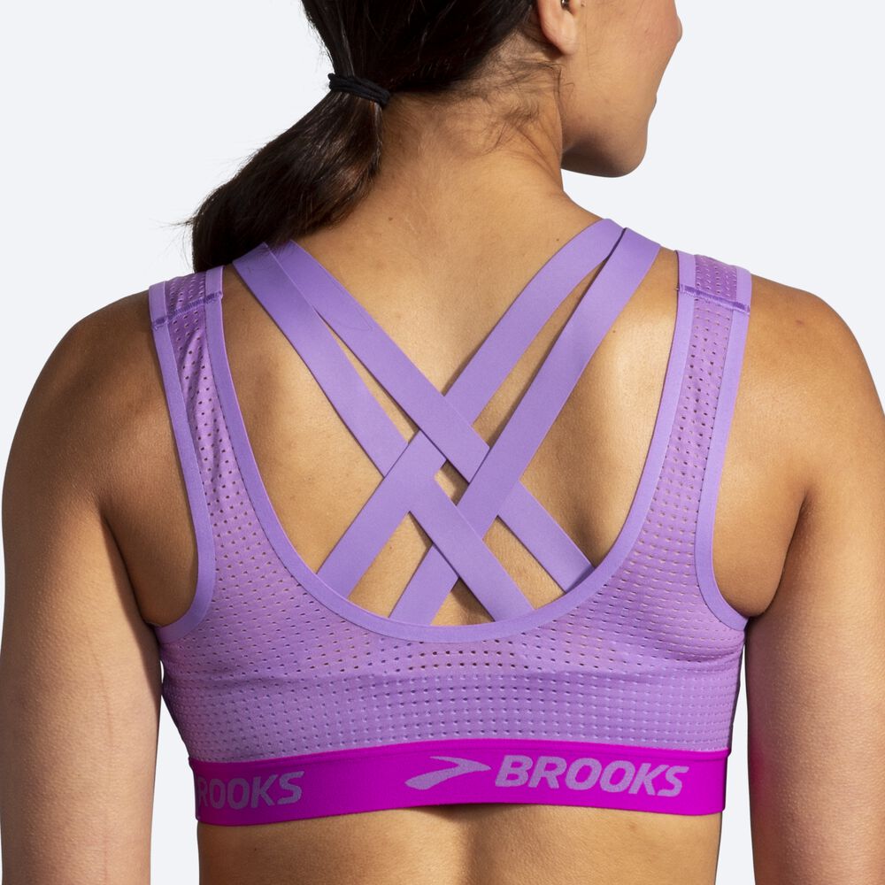 Brooks Drive Mesh Run Bra αθλητικα σουτιεν γυναικεια μωβ | GR486952