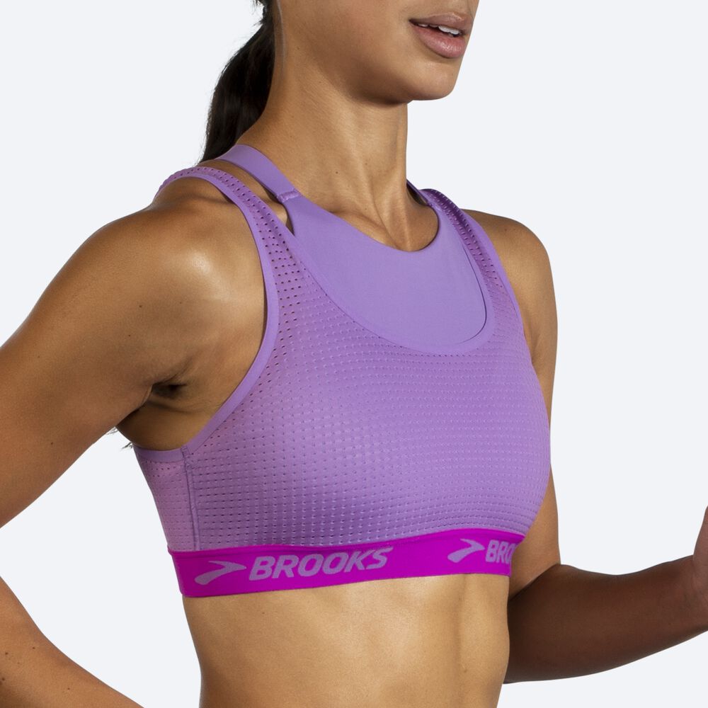 Brooks Drive Mesh Run Bra αθλητικα σουτιεν γυναικεια μωβ | GR486952