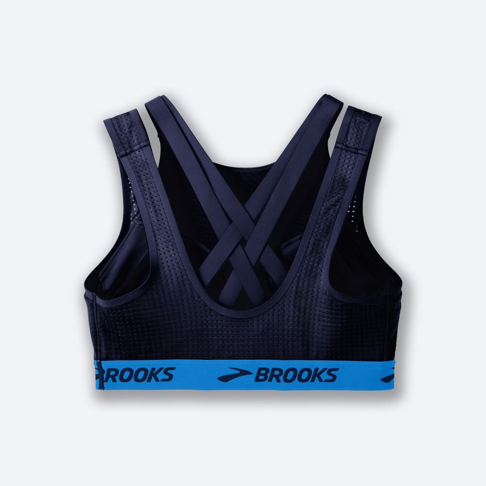 Brooks Drive Mesh Run Bra αθλητικα σουτιεν γυναικεια σκουρο μπλε/μπλε | GR862054