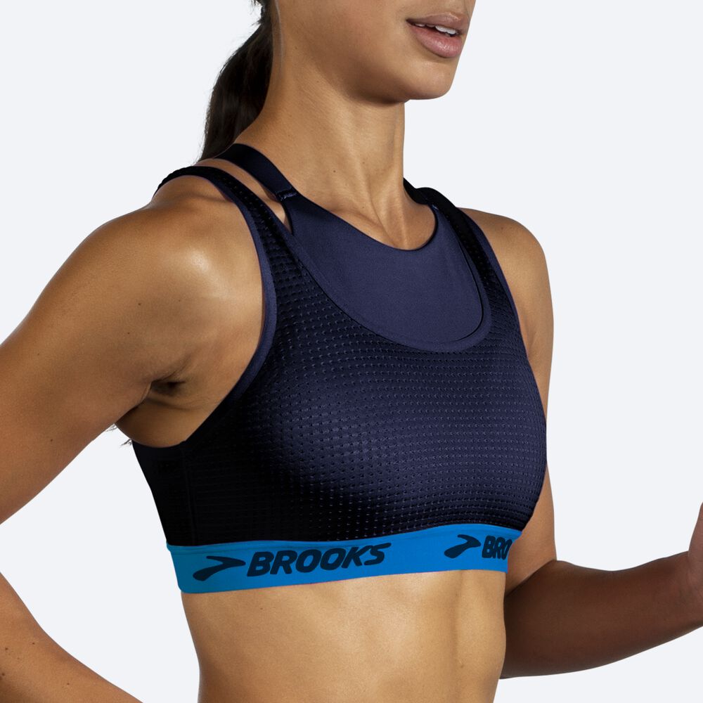 Brooks Drive Mesh Run Bra αθλητικα σουτιεν γυναικεια σκουρο μπλε/μπλε | GR862054