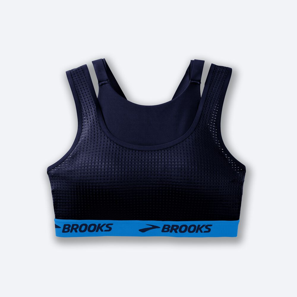 Brooks Drive Mesh Run Bra αθλητικα σουτιεν γυναικεια σκουρο μπλε/μπλε | GR862054