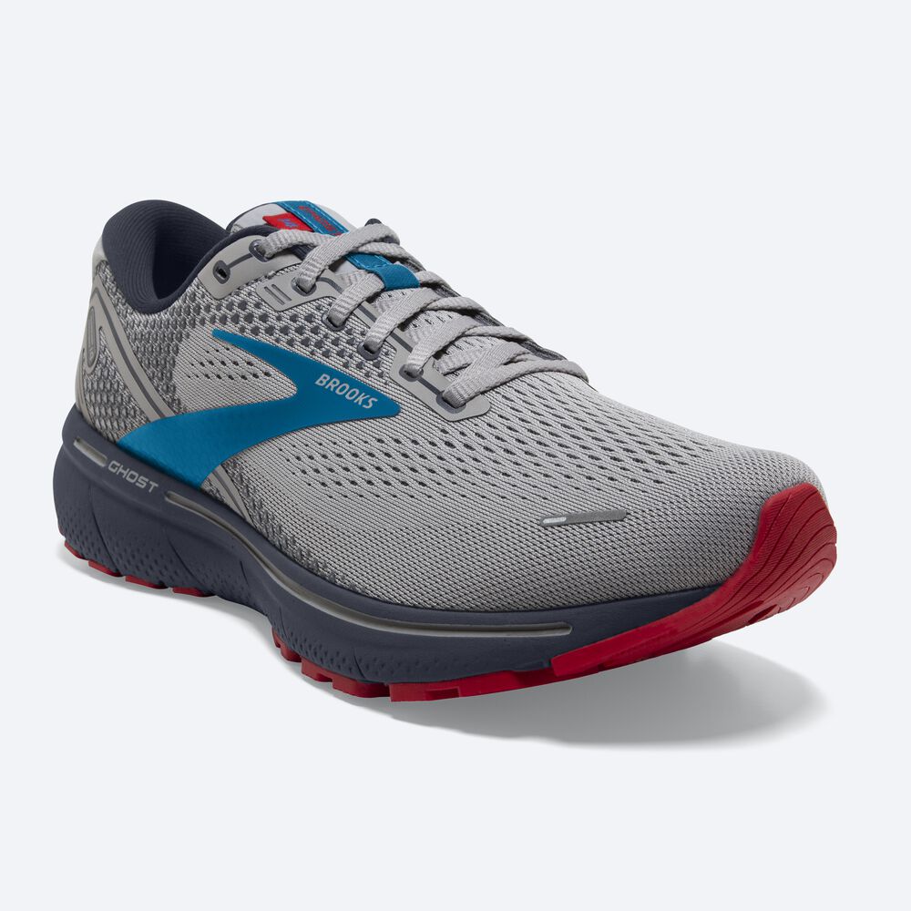 Brooks Ghost 14 παπουτσια για τρεξιμο ανδρικα γκρι/μπλε/κοκκινα | GR467153