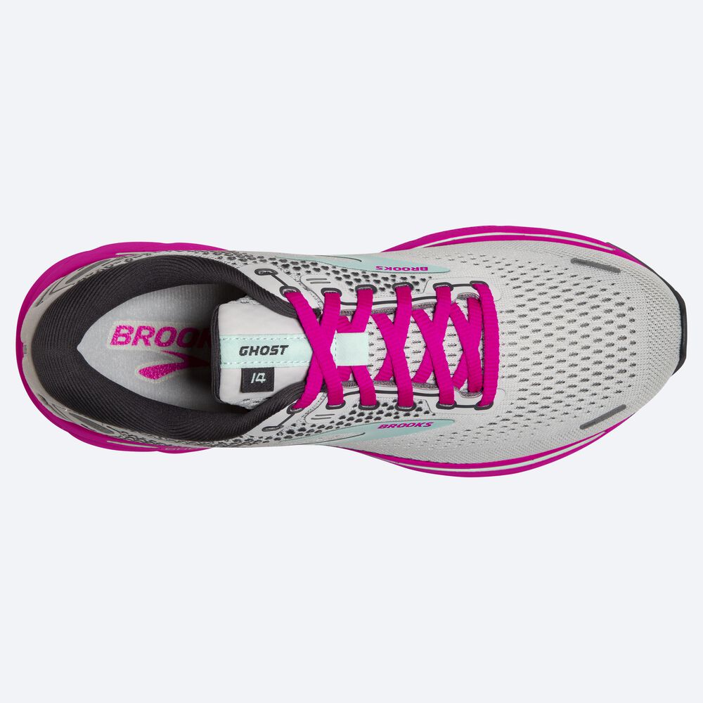 Brooks Ghost 14 παπουτσια για τρεξιμο γυναικεια γκρι/πρασινο/ροζ | GR085231